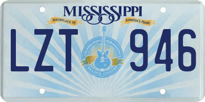 MS license plate LZT946