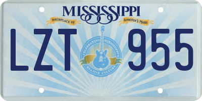 MS license plate LZT955