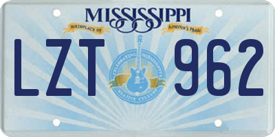 MS license plate LZT962