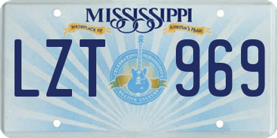 MS license plate LZT969
