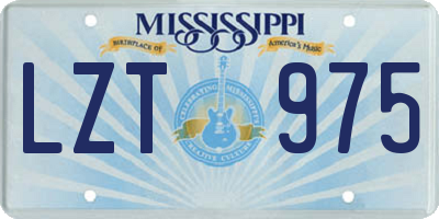 MS license plate LZT975