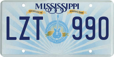 MS license plate LZT990