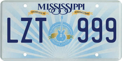 MS license plate LZT999