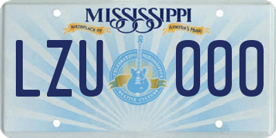 MS license plate LZU000