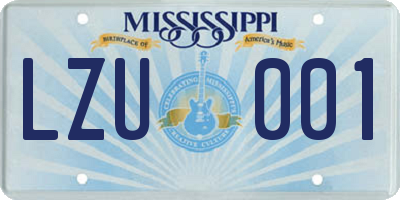 MS license plate LZU001