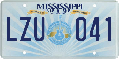 MS license plate LZU041