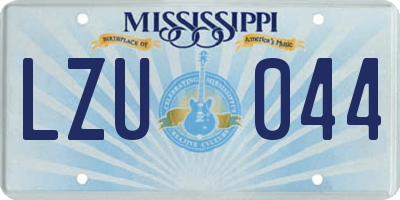 MS license plate LZU044