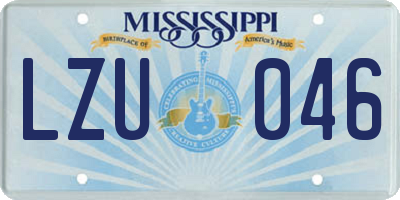 MS license plate LZU046