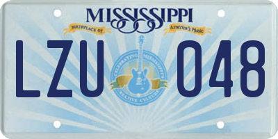 MS license plate LZU048