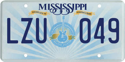 MS license plate LZU049
