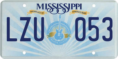 MS license plate LZU053