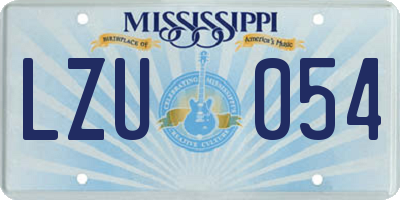 MS license plate LZU054