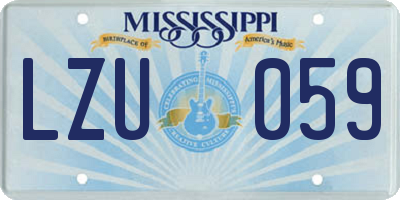 MS license plate LZU059