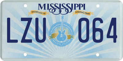 MS license plate LZU064