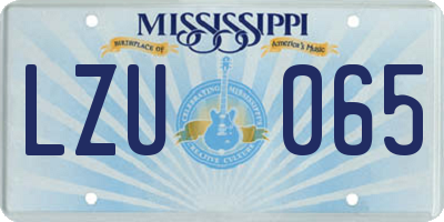 MS license plate LZU065