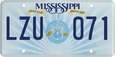 MS license plate LZU071