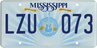 MS license plate LZU073