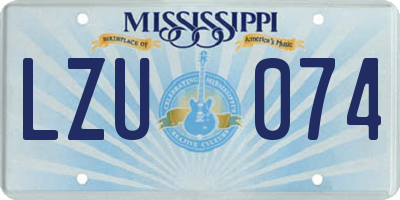MS license plate LZU074