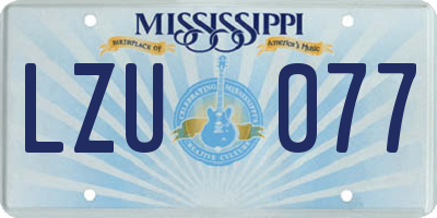 MS license plate LZU077