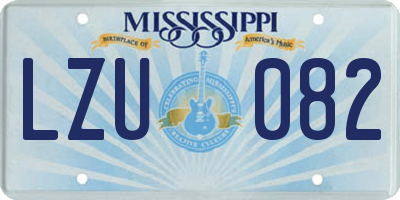 MS license plate LZU082
