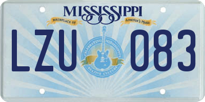 MS license plate LZU083