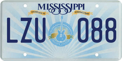 MS license plate LZU088