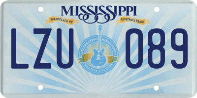 MS license plate LZU089
