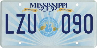 MS license plate LZU090