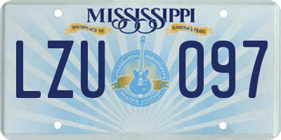 MS license plate LZU097