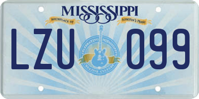 MS license plate LZU099