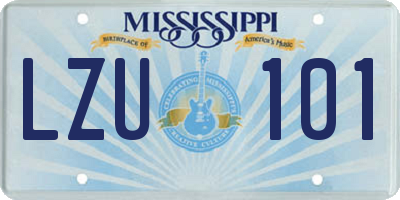 MS license plate LZU101