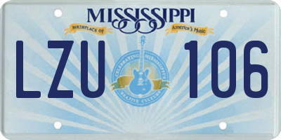 MS license plate LZU106