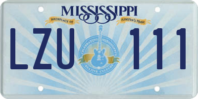 MS license plate LZU111