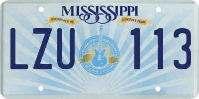 MS license plate LZU113
