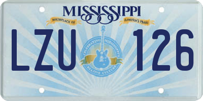 MS license plate LZU126