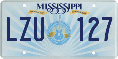 MS license plate LZU127