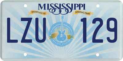 MS license plate LZU129