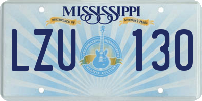 MS license plate LZU130