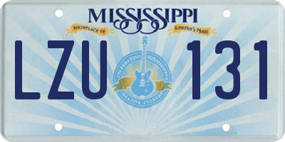 MS license plate LZU131