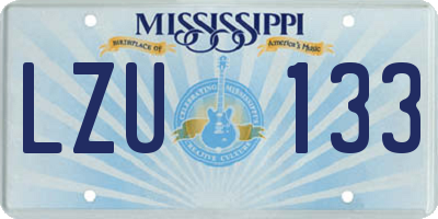 MS license plate LZU133