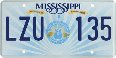 MS license plate LZU135