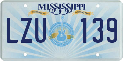 MS license plate LZU139