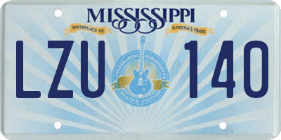 MS license plate LZU140