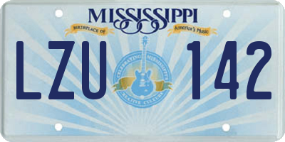MS license plate LZU142