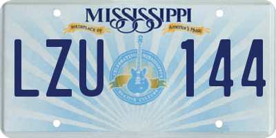 MS license plate LZU144