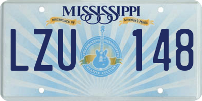 MS license plate LZU148