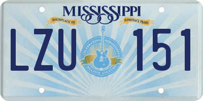 MS license plate LZU151