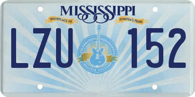 MS license plate LZU152
