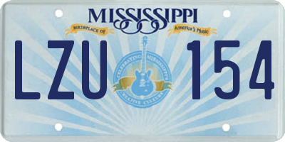MS license plate LZU154