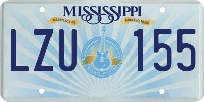 MS license plate LZU155